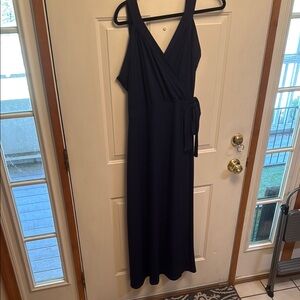 41 Hawthorn Blue Sleeveless V-Neck Maxi Dress